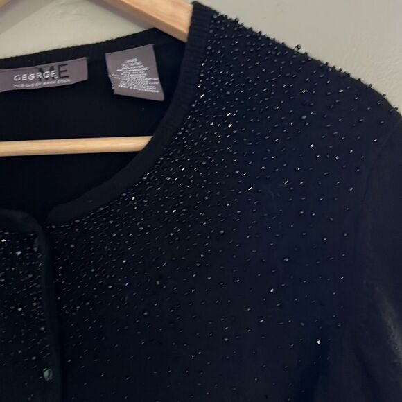 George Me lambswool blend cardigan with hand beaded details, size extra-large - Picture 4 of 8